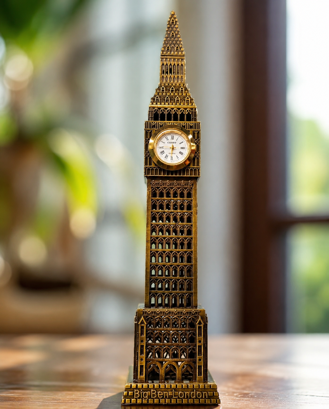 Vintage Big Ben Clock Tower Showpiece – Golden Table Decor
