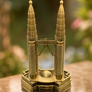 Golden Twin Towers Showpiece – Luxury Architectural Table Decor