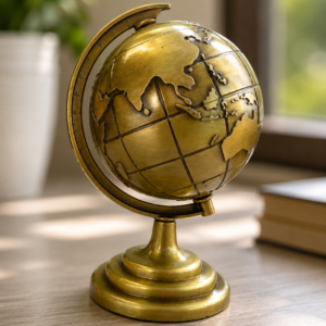 Vintage Antique Golden World Globe Showpiece – Home & Office Table Decor
